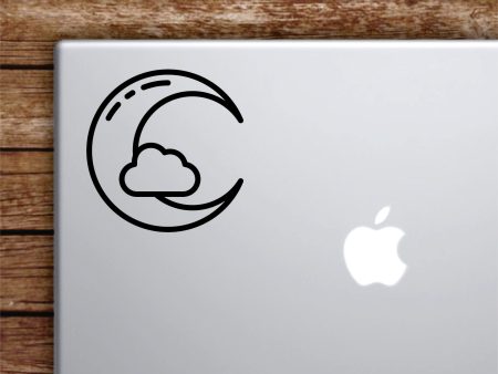 Moon and Cloud Laptop Wall Decal Sticker Vinyl Art Quote Macbook Apple Decor Car Window Truck Teen Inspirational Girls Adventure Travel Online Hot Sale