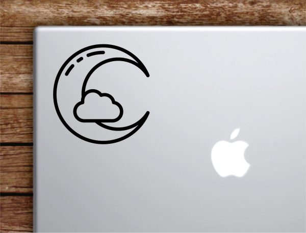 Moon and Cloud Laptop Wall Decal Sticker Vinyl Art Quote Macbook Apple Decor Car Window Truck Teen Inspirational Girls Adventure Travel Online Hot Sale