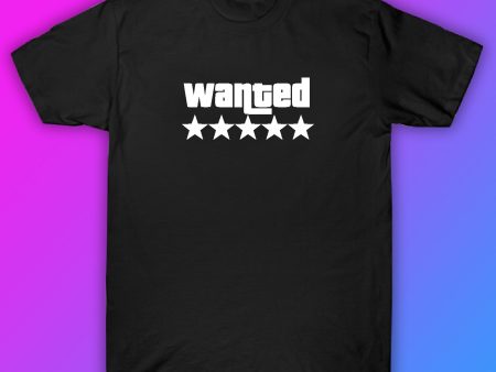 Wanted Five Stars Tshirt Shirt T-Shirt Clothing Gift Men Girls Trendy Funny Car JDM Gaming For Discount