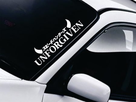 Unforgiven V2 Car Decal Truck Window Windshield JDM Banner Sticker Vinyl Quote Men Automobile Street Racing Broken Heart Club Japanese Speedhunter Online now