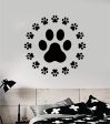 Dog Paw Circle Decal Sticker Wall Vinyl Art Home Room Home Decor Animal Pet Vet Teen Adopt Rescue Puppy Doggy Cute Love Supply