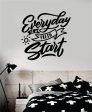 Everyday Is A Fresh Start Quote Wall Decal Sticker Bedroom Room Art Vinyl Inspirational Motivational Kids Teen Baby Nursery Playroom School Happy Cheap