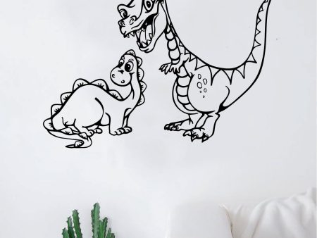 2 Dinosaurs Wall Decal Sticker Vinyl Art Bedroom Living Room Decor Teen Boy Girl Nursery Children Museum on Sale