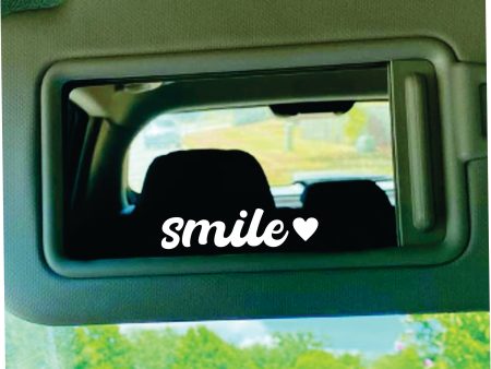 Smile Heart Car Decal Truck Window Windshield JDM Bumper Sticker Vinyl Quote Girls Funny Mom Milf Beauty Make Up Selfie Mirror Girlfriend Inspirational Sale