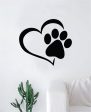 Dog Paw Heart V2 Decal Sticker Wall Vinyl Art Home Room Home Decor Animal Pet Teen Adopt Rescue Puppy Doggy Cute Love For Cheap