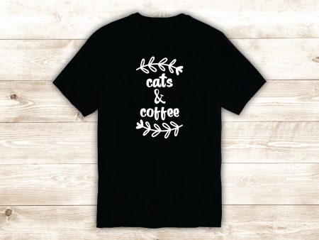 Cats and Coffee T-Shirt Tee Shirt Vinyl Heat Press Custom Inspirational Quote Teen Funny Cute Animals Kitten For Cheap