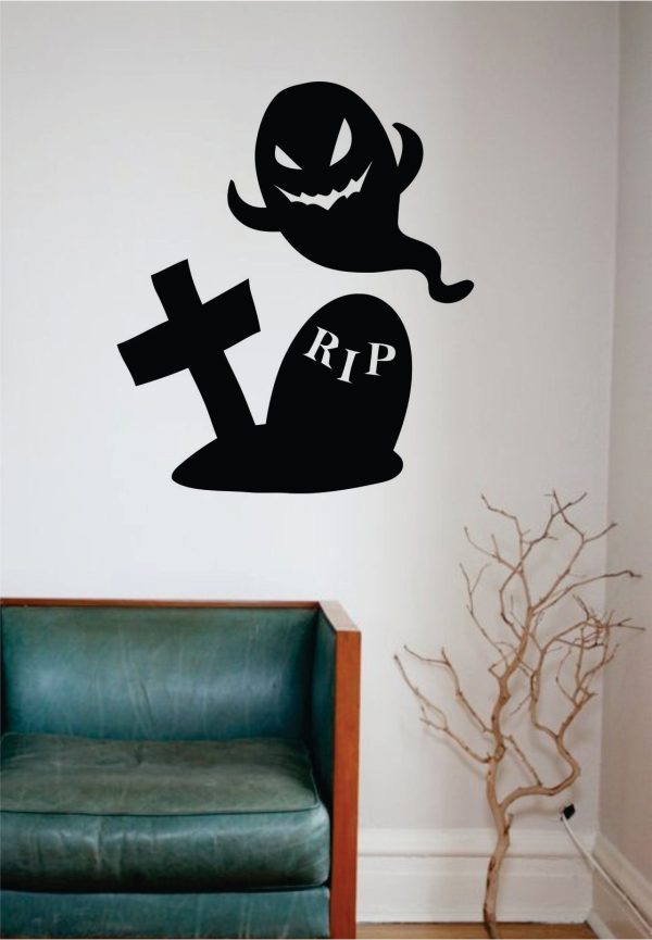 Halloween Ghost Grave Wall Decal Sticker Vinyl Living Room Bedroom Decor Art Teen Skull Holiday Scary Haunted Supply