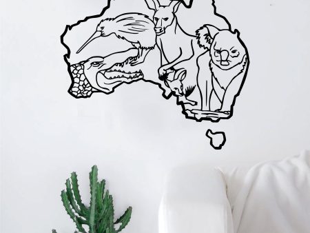 Australia Animals Wall Decal Home Decor Bedroom Room Sticker Art Vinyl Teen Kids Baby Nursery Kangaroo Bird Alligator Koala For Sale