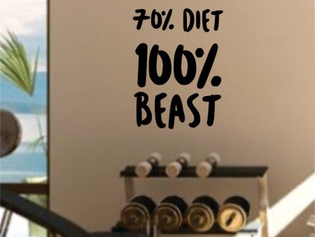 Gym Diet Beast Decal Sticker Wall Vinyl Art Wall Bedroom Room Decor Motivational Inspirational Teen Fitness Exercise Healthy Cheap