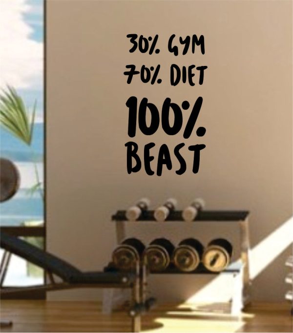 Gym Diet Beast Decal Sticker Wall Vinyl Art Wall Bedroom Room Decor Motivational Inspirational Teen Fitness Exercise Healthy Cheap