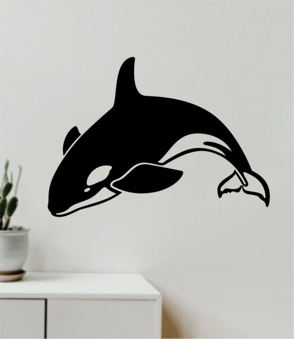 Orca Whale Wall Decal Quote Vinyl Art Home Decor Bedroom Animals Ocean Beach Fish Online now