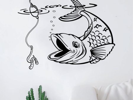 Fish Fishing Decal Sticker Wall Vinyl Art Home Room Decor Living Room Bedroom Ocean Beach Water Fisherman Boat Lake River Nautical Sale