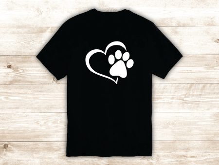 Paw Print Heart T-Shirt Tee Shirt Vinyl Heat Press Custom Inspirational Quote Teen Animals Dog Cat Puppy Kitten Rescue Pets Cheap