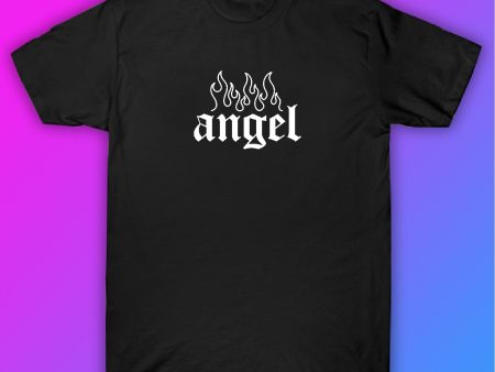 Angel Flames Tshirt Shirt T-Shirt Clothing Gift Men Girls Trendy Cute Motivational For Cheap