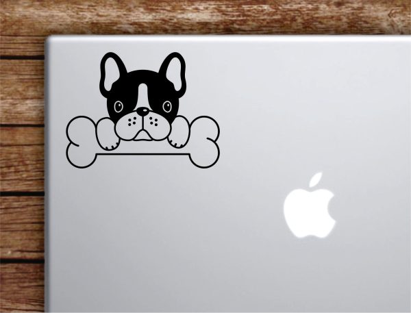 French Bulldog Dog Laptop Wall Decal Sticker Vinyl Art Quote Macbook Apple Decor Car Window Truck Kids Baby Teen Inspirational Girls Boys Frenchie Cute Puppy Animals Online Sale