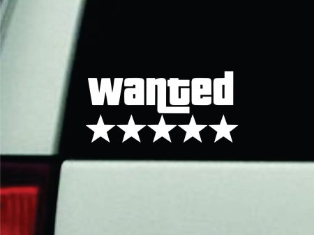 Wanted Five Stars Car Decal Truck Window Windshield Rearview JDM Bumper Sticker Vinyl Quote Boy Girls Funny Mom Milf Trendy Cute Aesthetic Racing Gamer Gaming Men Online now