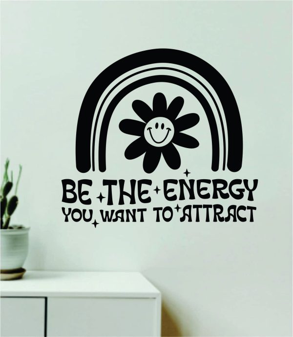 Be The Energy Attract V5 Wall Decal Home Decor Art Sticker Vinyl Quote Inspirational Positive Affirmation Mental Health Yoga Cheap