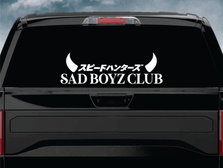 Sad Boyz Club V4 Car Decal Truck Window Windshield JDM Banner Sticker Vinyl Quote Men Automobile Street Racing Broken Heart Club Japanese Speedhunter Online