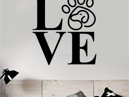 Love Dog Paw V2 Decal Sticker Wall Vinyl Art Home Room Home Decor Animal Pet Vet Teen Adopt Rescue Puppy Doggy Cute Love For Discount