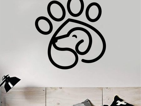 Dog Paw Decal Sticker Wall Vinyl Art Home Room Home Decor Animal Pet Vet Teen Adopt Rescue Puppy Doggy Cute Love Online Sale