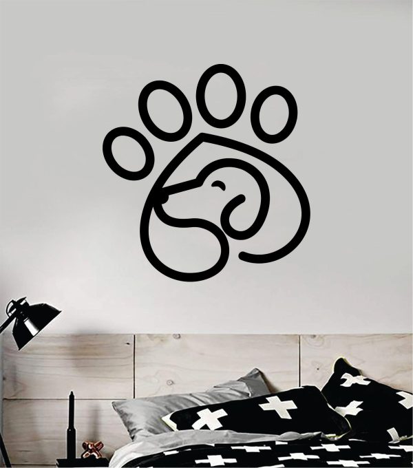 Dog Paw Decal Sticker Wall Vinyl Art Home Room Home Decor Animal Pet Vet Teen Adopt Rescue Puppy Doggy Cute Love Online Sale