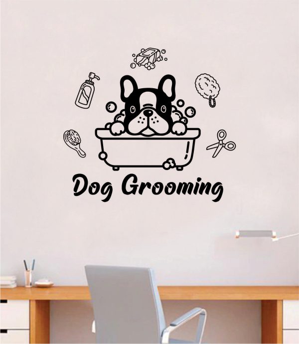 Dog Grooming Quote Wall Decal Sticker Bedroom Home Room Art Vinyl Inspirational Decor Cute Animals Puppy Pet Vet Rescue Adopt Foster on Sale