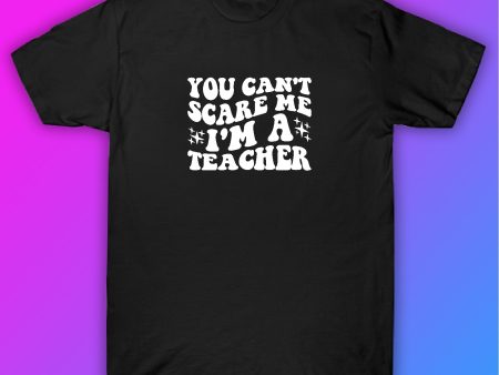 You Can t Scare Me I m A Teacher Tshirt Shirt T-Shirt Clothing Gift Men Girls Trendy School Motivational Online