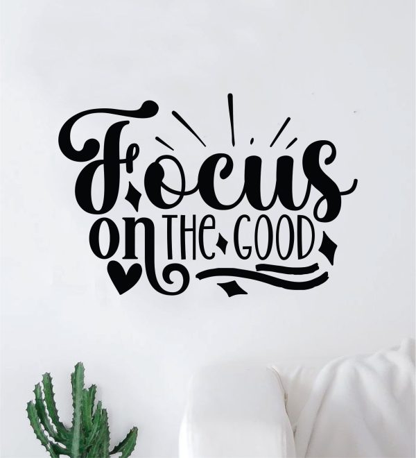 Focus On The Good V8 Wall Decal Home Decor Art Sticker Vinyl Quote Inspirational Motivation Positive Affirmations Mental Health Online now