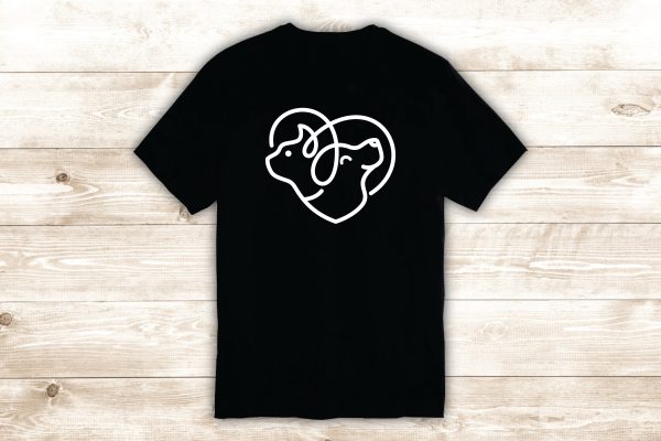 Cat Dog Heart T-Shirt Tee Shirt Vinyl Heat Press Custom Inspirational Quote Teen Animals Cute Vet Rescue Love Kitten Puppy Discount