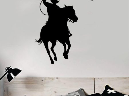 Cowboy Horse V2 Animal Wall Decal Sticker Vinyl Home Decor Art Rodeo Farm Southern American Country on Sale