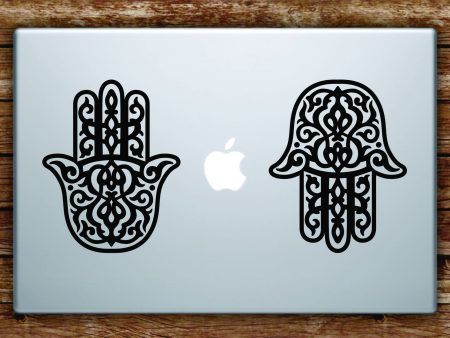 2 Hamsa Hands Laptop Decal Sticker Vinyl Art Quote Macbook Apple Decor Yoga Mandala Online Sale