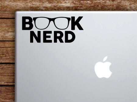 Book Nerd Laptop Wall Decal Sticker Vinyl Art Quote Macbook Apple Decor Car Window Truck Teen Inspirational Girls Boys School Teacher Cheap