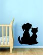 Dog and Cat Silhouette Wall Decal Sticker Room Art Vinyl Beautiful Animal Shelter Pet Rescue Vet Paw Print Love Puppy Kitty Discount