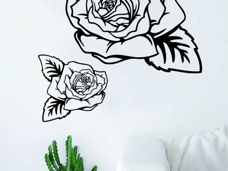 2 Roses Flower Quote Wall Decal Sticker Room Art Vinyl Beautiful Nature Cute Nursery Tattoo Decor Cheap