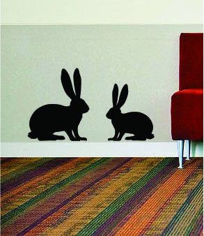 2 Rabbits Animal Design Rabbit Bunny Decal Sticker Wall Vinyl Decor Art Online