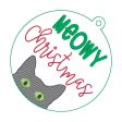 Meowy Christmas ornament bag tag bookmark machine embroidery design DIGITAL DOWNLOAD For Discount