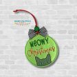 Meowy Christmas ornament bag tag bookmark machine embroidery design DIGITAL DOWNLOAD For Discount