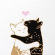 Day & Night Hugging Cats Card Hot on Sale