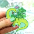 Leafy Brontosaurus Vinyl Sticker For Sale