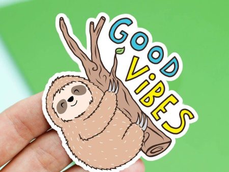 Good Vibes Sloth Vinyl Sticker Cheap