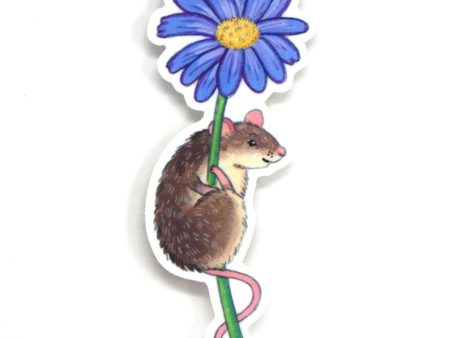 Mouse On Flower Vinyl Sticker Online Sale