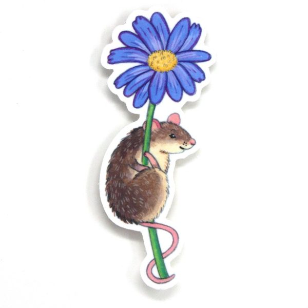 Mouse On Flower Vinyl Sticker Online Sale