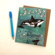 Orca Killer Whales Birthday card on Sale