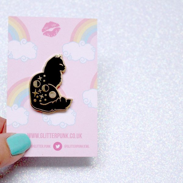 Celestial Cat Enamel Pin Hot on Sale