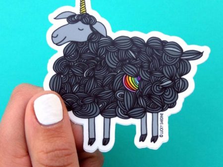 Black Sheep Unicorn Vinyl Sticker Hot on Sale