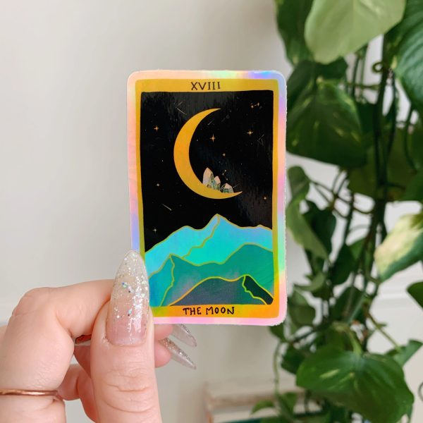 Holographic Moon Tarot Sticker on Sale