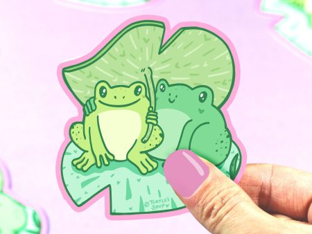 Frogs In Love Vinyl Sticker Online now