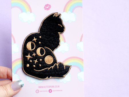 Celestial Cat  Iron-On Patch Hot on Sale